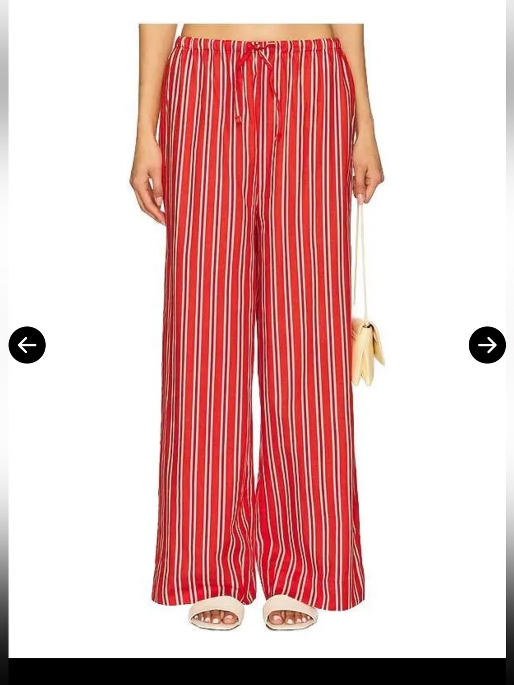 WeWoreWhat Tie Waist Wide Leg Pant Red Multi NWT Medium - Picture 2 of 8